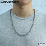 Stainless Steel Men's Wheat Link Chain Necklace 3/4/5/6/8/10mm