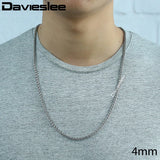Stainless Steel Men's Wheat Link Chain Necklace 3/4/5/6/8/10mm