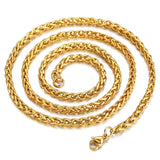 Stainless Steel Men's Wheat Link Chain Necklace 3/4/5/6/8/10mm