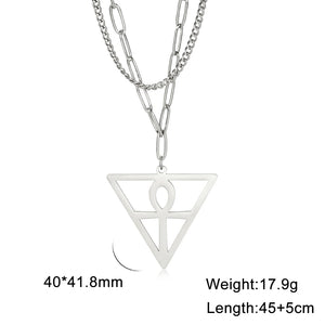 Ankh Cross Eye of Horus Protection Charm Necklace