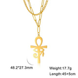 Ankh Cross Eye of Horus Protection Charm Necklace