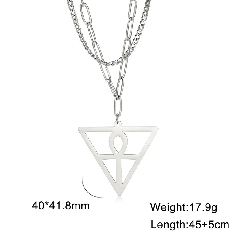 Ankh Cross Eye of Horus Protection Charm Necklace