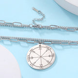 Solomon Seal Pendant Necklace Stainless Steel Talisman