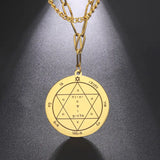 Solomon Seal Pendant Necklace Stainless Steel Talisman