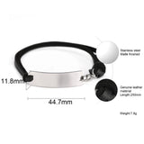 Custom Stainless Steel Leather Bangle Bracelet