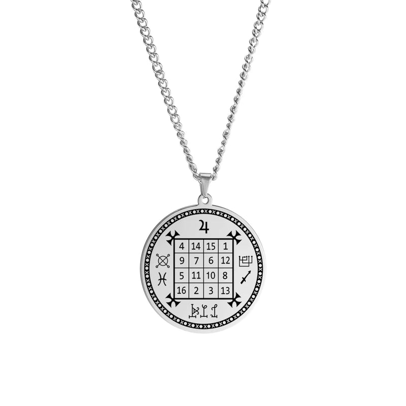 Solomon Necklace Magic Square Talisman Protection Wealth Amulet