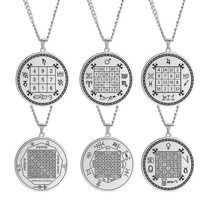 Solomon Necklace Magic Square Talisman Protection Wealth Amulet