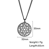 Talisman Seal Solomon 12 Constellation Pendant Stainless Steel Necklace