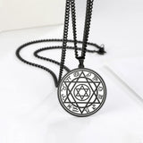 Talisman Seal Solomon 12 Constellation Pendant Stainless Steel Necklace