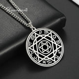 Talisman Seal Solomon 12 Constellation Pendant Stainless Steel Necklace