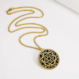 Talisman Seal Solomon 12 Constellation Pendant Stainless Steel Necklace