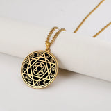 Talisman Seal Solomon 12 Constellation Pendant Stainless Steel Necklace