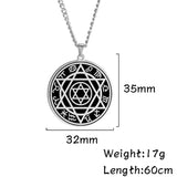 Talisman Seal Solomon 12 Constellation Pendant Stainless Steel Necklace
