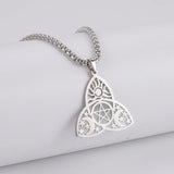 Wiccan Triple Moon Goddess Pendant Stainless Steel