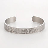 Vintage Cross Bangle Faith Hope Love Amulet Bracelet Stainless Steel