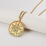 Vintage Tetragrammaton Pendant Necklaces Wahyeh Magical Blessed Amulet