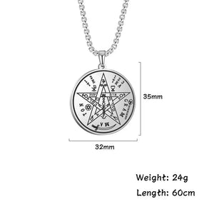 Vintage Tetragrammaton Pendant Necklaces Wahyeh Magical Blessed Amulet