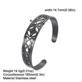 Witch Knot Cuff Bangle Stainless Steel Wiccan Pagan Symbol Bracelet