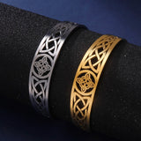 Witch Knot Cuff Bangle Stainless Steel Wiccan Pagan Symbol Bracelet