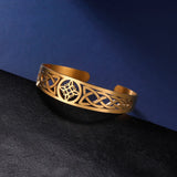 Witch Knot Cuff Bangle Stainless Steel Wiccan Pagan Symbol Bracelet