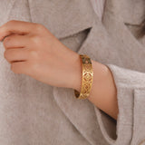 Witch Knot Cuff Bangle Stainless Steel Wiccan Pagan Symbol Bracelet