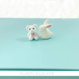 Velvet Bear Jade Rabbit DIY Girl Earrings Material 4pcs