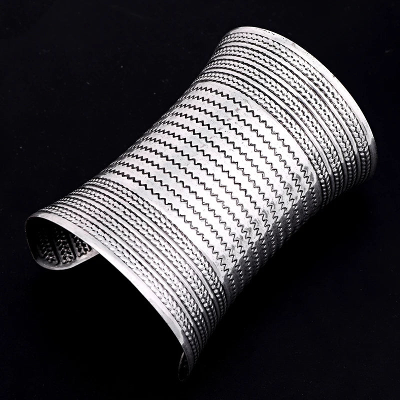 Bohemia Ethnic Vintage Wide Open Cuff Hand Bracelet Bangles For Womens Jewelry