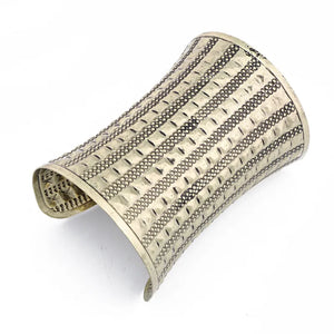 Vintage Tibetan Silver Bracelet Huge Open Cuff Bangle Carved Stripe Women Jewelr
