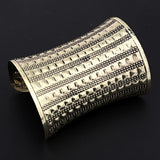 Vintage Tibetan Silver Bracelet Huge Open Cuff Bangle Carved Stripe Women Jewelr