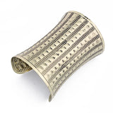 Vintage Tibetan Silver Bracelet Huge Open Cuff Bangle Carved Stripe Women Jewelr