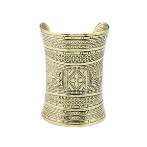 Vintage Tibetan Silver Plated Bracelet Huge Open Cuff Bangle Flower Carving