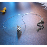Zircon Water Drop Pendant Necklace Womens Jewelry Invisible Collar Chain
