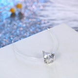 Zircon Water Drop Pendant Necklace Womens Jewelry Invisible Collar Chain