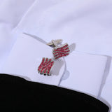2 Pcs/Set Rhinestone Crystal Cufflinks for Mens Formal Anniversary Gift