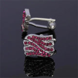 2 Pcs/Set Rhinestone Crystal Cufflinks for Mens Formal Anniversary Gift