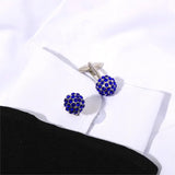 2 Pcs/Set Rhinestone Crystal Cufflinks for Mens Formal Anniversary Gift
