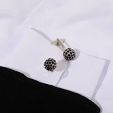 2 Pcs/Set Rhinestone Crystal Cufflinks for Mens Formal Anniversary Gift