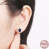 Clear Zircon Sterling Silver Earrings for Women Wedding Jewelry