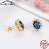 Clear Zircon Sterling Silver Earrings for Women Wedding Jewelry