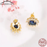 Clear Zircon Sterling Silver Earrings for Women Wedding Jewelry