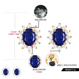 Clear Zircon Sterling Silver Earrings for Women Wedding Jewelry