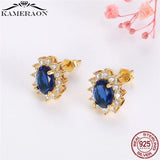 Clear Zircon Sterling Silver Earrings for Women Wedding Jewelry