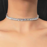 Crystal Tennis Choker Necklace Iced Out Zirconia Collar Short Chain