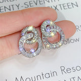 Crystal Zircon Shape 8 Women Stud Earring Jewelry