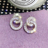 Crystal Zircon Shape 8 Women Stud Earring Jewelry