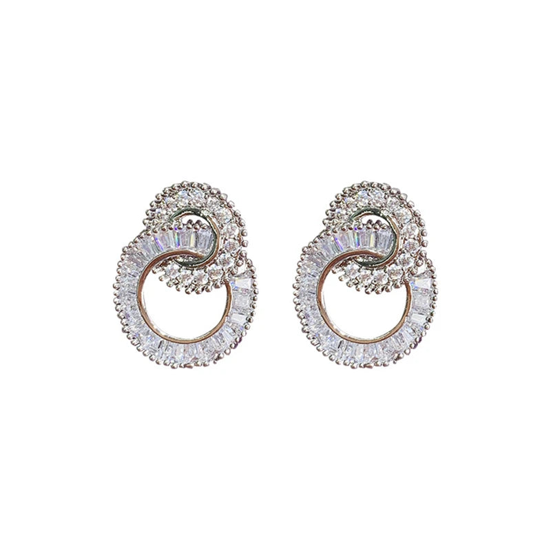 Crystal Zircon Shape 8 Women Stud Earring Jewelry