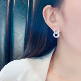Crystal Zircon Shape 8 Women Stud Earring Jewelry