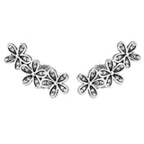Dazzling Daisies Clear CZ Earrings 925 Sterling Silver Jewelry