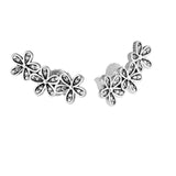 Dazzling Daisies Clear CZ Earrings 925 Sterling Silver Jewelry
