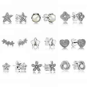 Daisy Clusters Orchid 925 Silver Earrings for Women Wedding Gift